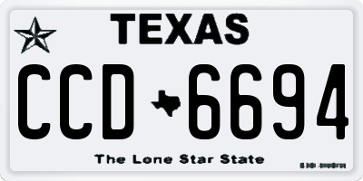 TX license plate CCD6694