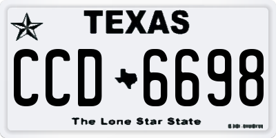 TX license plate CCD6698