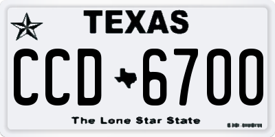 TX license plate CCD6700
