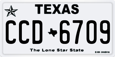 TX license plate CCD6709