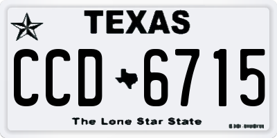 TX license plate CCD6715