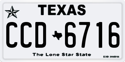 TX license plate CCD6716
