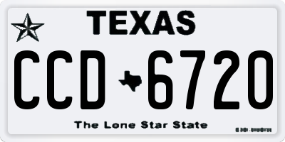 TX license plate CCD6720