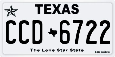 TX license plate CCD6722
