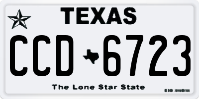 TX license plate CCD6723