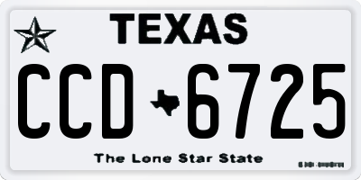 TX license plate CCD6725