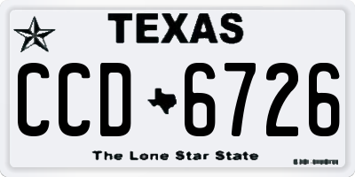 TX license plate CCD6726