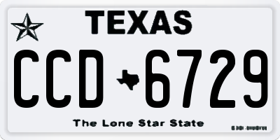 TX license plate CCD6729