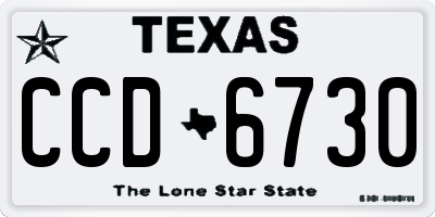 TX license plate CCD6730