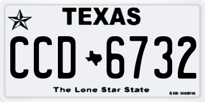 TX license plate CCD6732