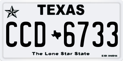 TX license plate CCD6733