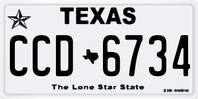 TX license plate CCD6734