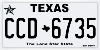 TX license plate CCD6735