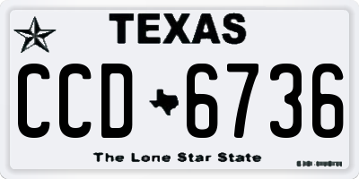TX license plate CCD6736