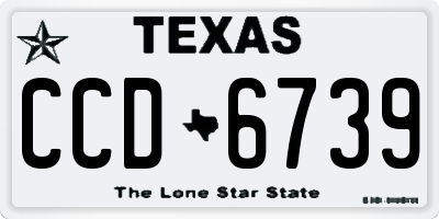 TX license plate CCD6739
