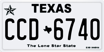 TX license plate CCD6740