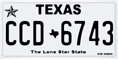 TX license plate CCD6743