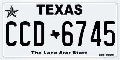 TX license plate CCD6745