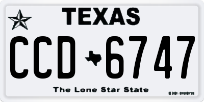 TX license plate CCD6747