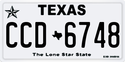 TX license plate CCD6748