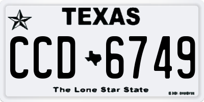 TX license plate CCD6749