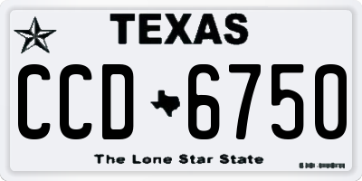 TX license plate CCD6750