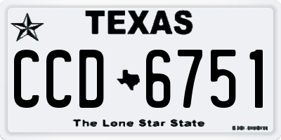 TX license plate CCD6751