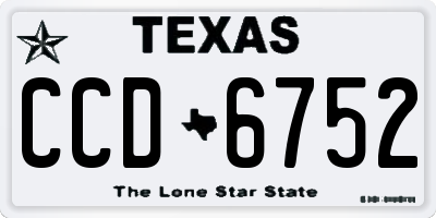 TX license plate CCD6752