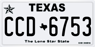 TX license plate CCD6753