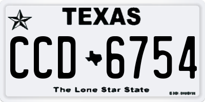 TX license plate CCD6754