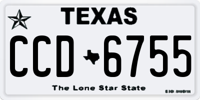 TX license plate CCD6755