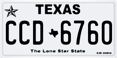 TX license plate CCD6760