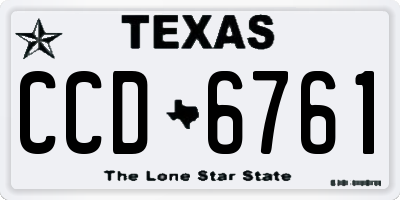 TX license plate CCD6761