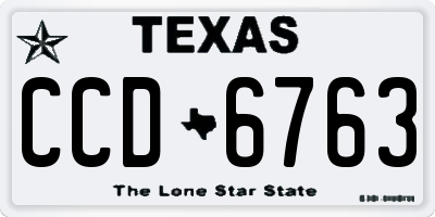 TX license plate CCD6763