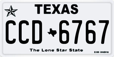 TX license plate CCD6767