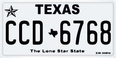 TX license plate CCD6768