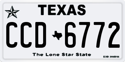 TX license plate CCD6772