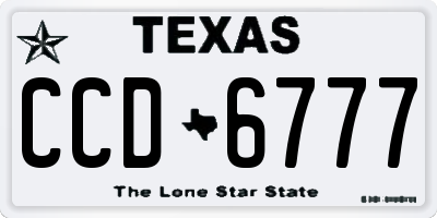 TX license plate CCD6777