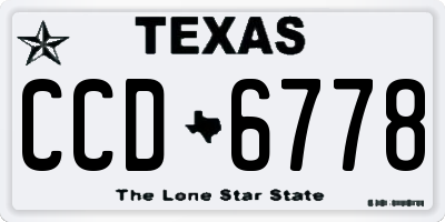 TX license plate CCD6778