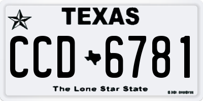 TX license plate CCD6781