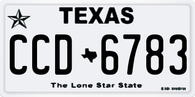 TX license plate CCD6783