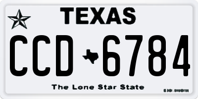 TX license plate CCD6784