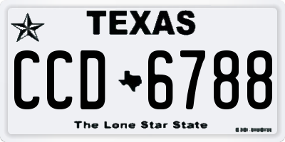 TX license plate CCD6788