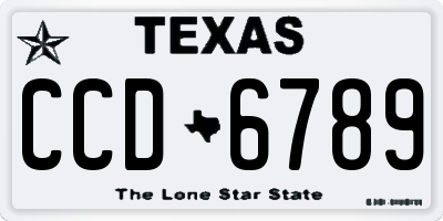 TX license plate CCD6789