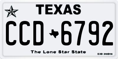 TX license plate CCD6792