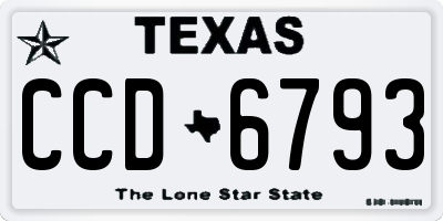 TX license plate CCD6793
