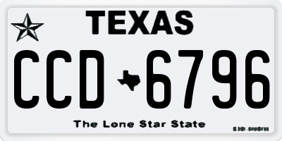 TX license plate CCD6796