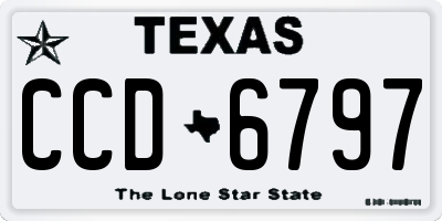 TX license plate CCD6797
