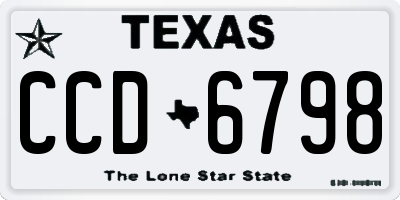 TX license plate CCD6798