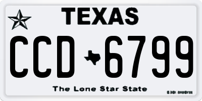 TX license plate CCD6799